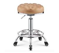 FXLUHAY Tabouret de Massage Master sur roulettes, siège en Cuir synthétique PU, Hauteur réglable de 45 à 58 cm, Charge maximale de 160 kg.(Yellow)