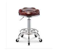 FXLUHAY Tabouret de Massage Master sur roulettes, siège en Cuir synthétique PU, Hauteur réglable de 45 à 58 cm, Charge maximale de 160 kg.(Red)
