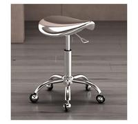 FXLUHAY Tabouret de Selle à roulettes, Robuste, for Salon de Massage médical, Cuisine, Spa, Dessin, Nail Art, Hauteur, pivotant à 360°(Silver)