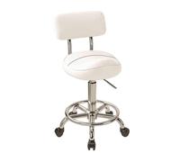 FXLUHAY Tabouret de Selle avec Dossier, Tabouret pivotant en Cuir PU, Hauteur réglable de 53 à 73 cm, Chaise à roulettes(Color 3)