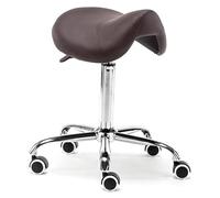 FXLUHAY Tabouret de Selle avec roulettes - Fauteuil Roulant pivotant en Cuir PU, Hauteur réglable for Salon, Tatouage, beauté, Massage, Usage Dentaire