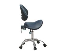 FXLUHAY Tabouret de Selle Ergonomique avec Dossier, pivotant à 360°, roulettes silencieuses et Conception réglable en Hauteur for Salon de beauté, Bureau(Black)