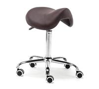 FXLUHAY Tabouret de Selle pivotant à roulettes for Massage Spa, Chaise d'équilibre et de Bien-être Confortable(Brown)