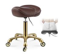 FXLUHAY Tabouret de Selle pivotant et Roulant - Tabouret de Bureau Ergonomique for Usage Dentaire, Capillaire et esthétique