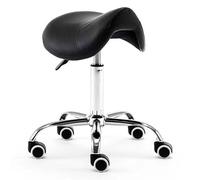 FXLUHAY Tabouret de Selle roulante pivotant-Chaise d'équilibre Ergonomique for Spa et massothérapie, soutient Une Posture Saine(Black)