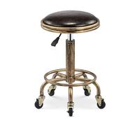 FXLUHAY Tabouret de Selle - Tabouret Roulant réglable avec Pivot à 360° et 5 Roues, Hauteur 19,7-25,2 Pouces, idéal for Le Bureau à Domicile, Le Salon, Le médical, Le Spa et Le Dessin(Dark Brown)