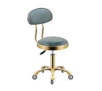 FXLUHAY Tabouret en Cuir Haut avec roulettes et Dossier for hôpitaux, écoles, laboratoires, instituts de Recherche, Salons de thé et familles(Cyan)