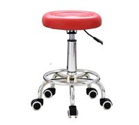 FXLUHAY Tabouret Roulant réglable Robuste avec roulettes - Grand siège for Usage médical, Massage, Salon, Tatouage, Laboratoire, Bureau à Domicile(Red)