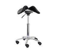 FXLUHAY Tabouret sur roulettes, Chaise de Salon hydraulique Ronde, roulettes pivotantes à 360 degrés(Black)