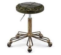 FXLUHAY Tabouret sur roulettes Confortable rétro Petit Tabouret Salon de Coiffure Salon de beauté Tabouret de Travail Peut Hauteur Peut pivoter Chaise de Bar en Cuir Meubles décoratifs(B)