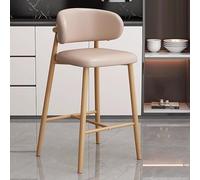 FXLUHAY Tabourets de Bar à Hauteur de comptoir, Simili Cuir rembourré avec Dossier et Repose-Pieds, chaises de Bar sans accoudoirs for Cuisine, Salle à Manger, café, Restaurant(Coffee+Natural)