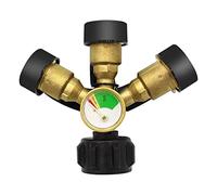 Fxndknjks 1 répartiteur de propane à 3 voies 3 Y pour gaz propane LP avec jauge et vanne d'arrêt