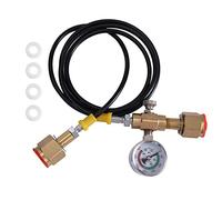 Fxndknjks Adaptateur de Charge de Station de Remplissage de CO2 Argon pour Petits RéServoirs de Soudage, avec Tuyau Souple de 1,5 MèTre, ManomèTre 250 Bars W21.8-14
