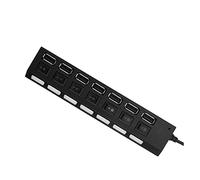 Fxndknjks Hub USB 2.0 RéPartiteur USB Adaptateur Multi-Hub USB Plusieurs Ports Adaptateur Secteur avec Accessoires de Commutation pour PC Portable, Noir