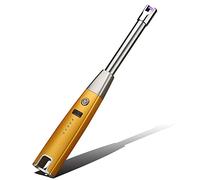 FXNFXLA Allumeur d'arc électronique Rechargeable USB, Briquet électrique, Allumeur De Cuisinière à Gaz De Cuisine Coupe-Vent en Métal, avec Affichage De La Batterie LED(Color:B)