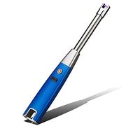 FXNFXLA Allumeur d'arc électronique Rechargeable USB, Briquet électrique, Allumeur De Cuisinière à Gaz De Cuisine Coupe-Vent en Métal, avec Affichage De La Batterie LED(Color:C)