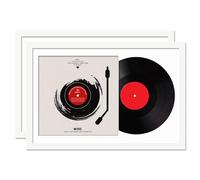Fxojyvo Lot de 2 cadres de disque vinyle pour couverture murale d'album, blanc 40,6 x 61 cm, pour tout disque LP de 30,5 cm avec couverture
