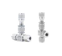 FXPCGZISH Vanne à aiguille en acier inoxydable 304 de 3/4/6/8/12 mm Régulation du débit pour eau et gaz FXPCGZISH (8 mm, haute précision _ droite)