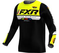 FXR Apex Maillot de motocross, noir/jaune/bleu, Taille M