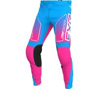 FXR Clutch 2024 Pantalons de motocross pour enfants, rose-bleu, taille XS 29 pour des gamins