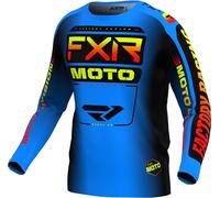 FXR Clutch 2024 Youth Maillot de motocross, noir-bleu, taille XL