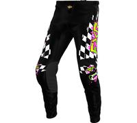 FXR Clutch 2025 Pantalons de motocross pour jeunes, Noir/Vert/Blanc, Taille 24
