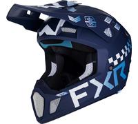 FXR Clutch Gladiator 2024 Casque de motocross, blanc-bleu, taille M pour homme