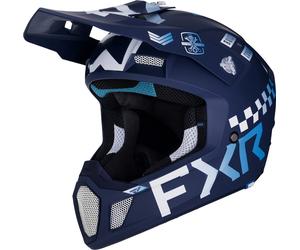 FXR Clutch Gladiator 2024 Casque de motocross, bleu/blanc/bleu, Taille S (55/56)