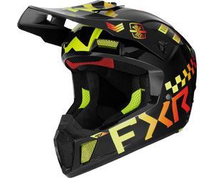 FXR Clutch Gladiator 2024 Casque de motocross, noir-rouge-jaune, taille 2XL pour homme