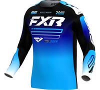 FXR Clutch Logo Maillot de motocross pour jeunes, bleu/noir/blanc, Taille L