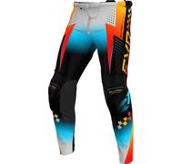 FXR Clutch Pantalons de motocross pour jeunes, Gris/Noir/Bleu, Taille 28