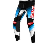 FXR Clutch Pro 2024 Pantalon de motocross, noir/blanc/bleu/rouge, Taille 28