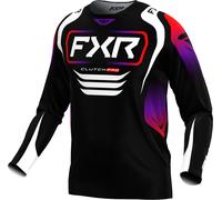 FXR Clutch Pro 2025 Maillot de motocross, noir-blanc-rouge-pourpre, taille XL pour homme