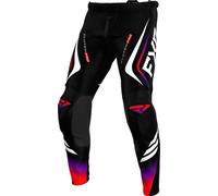 FXR Clutch Pro 2025 Pantalons de motocross, Noir/Violet/Rouge/Blanc, Taille 36