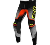 FXR Clutch Pro Hi Vis 2024 Pantalon de motocross, noir-gris-jaune, taille 28 pour homme
