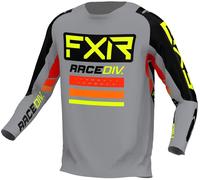 FXR Clutch Pro Maillot de motocross, noir/gris/jaune, Taille L