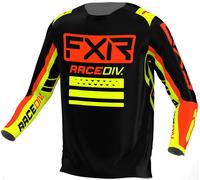 FXR Clutch Pro Maillot de motocross, noir/rouge/jaune, Taille XS