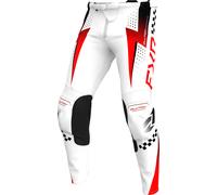 FXR Clutch Pro MX White, pantalon en textile 34 Blanc/Rouge/Noir Blanc/Rouge/Noir