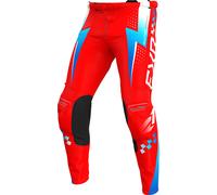 FXR Clutch Pro Pantalons de motocross, Noir/Blanc/Rouge/Bleu, Taille 34