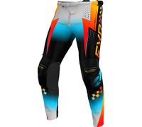 FXR Clutch Pro Pantalons de motocross, noir/bleu/jaune, Taille 36