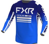 FXR Contender Off-Road Maillot de motocross, blanc-bleu, taille XL pour homme