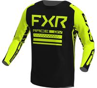 FXR Contender Off-Road Maillot de motocross, noir-jaune, taille 2XL pour homme