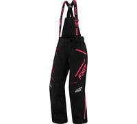 FXR Edge Pantalon de bavoir pour motoneige pour dames, noir/rose, Taille 4