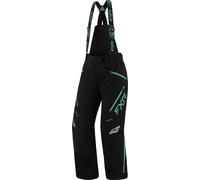 FXR Edge Pantalon de bavoir pour motoneige pour dames, noir-vert, taille XS 28 pour femmes