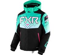 FXR Helium 2023 Veste de motoneige pour les jeunes, noir-blanc-vert, taille XS 32 42
