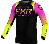 FXR Helium 2024 Maillot de motocross, noir/rose/jaune, Taille S