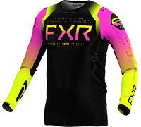 FXR Helium 2024 Youth Maillot de motocross, noir/rose/jaune, Taille S