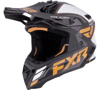 FXR Helium Carbon Casque de motocross, noir-blanc-or, taille L pour homme
