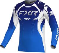 FXR Helium Edge Maillot de motocross, blanc-bleu, taille L pour homme