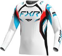 FXR Helium Edge Maillot de motocross, noir-blanc-rouge-bleu, taille L pour homme